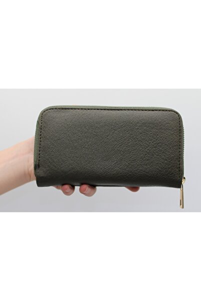 Bevitton Χακί δερμάτινο μεγάλο γυναικείο πορτοφόλι με θήκη για κέρματα και πολλές θήκες για κάρτες 007