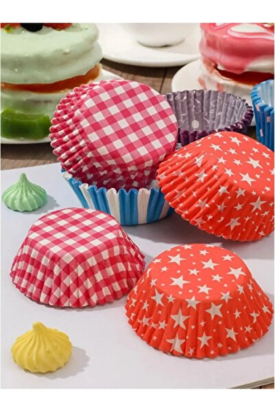 Tasarım Evi 100 قطعة من ورق الكب كيك المافن، قالب كعكة المافن الورقي الملون