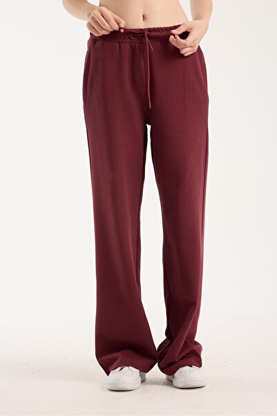 Store 100% Cotton Wide Leg Lace-Up Women's Trousers/Sweatpants