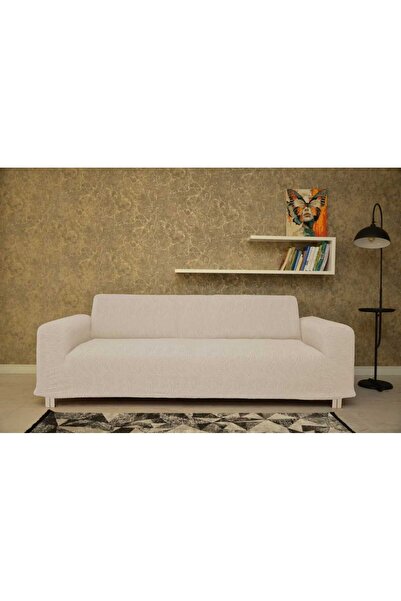 YELLOW HOME COLLETİON KOLTUK ÖRTÜSÜ 3+3+1+1 GİYDİRMELİ JAKAR LİKRALI KIRIK BEYAZ