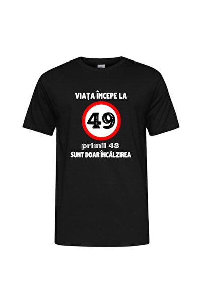 T&M Personalizare Tricou personalizat - Viața începe la 49 de ani, bumbac, S,...