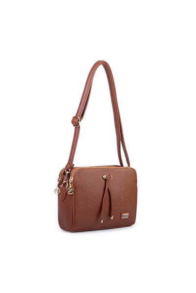 Nas Bag Women's Adjustable Strap Three-Compartment Stylish Crossbody Bag Brown Victoria