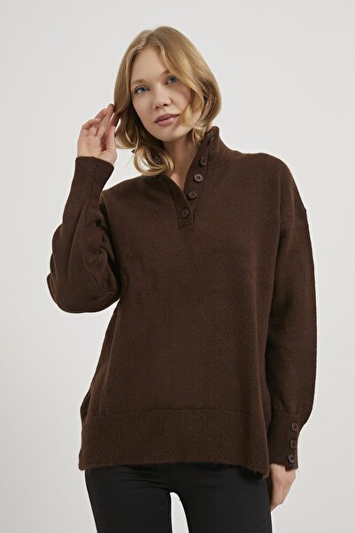 Arma Life Armalife 4786 collar sleeve button detailed knitwear women's sweater