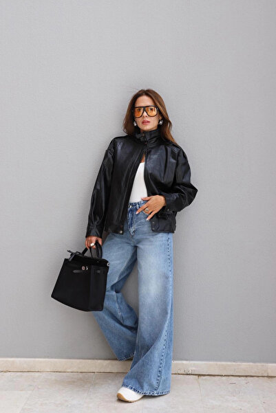 Purple by Banu بنطلون جينز واسع الساق