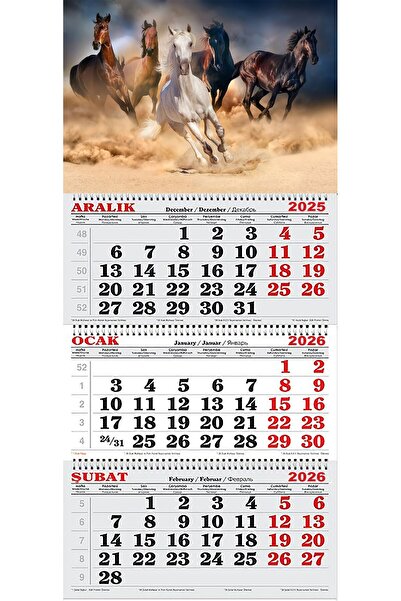 GENC DIJITAL BASKI 2026 Yılı Gemici Takvimi-Kır Atları