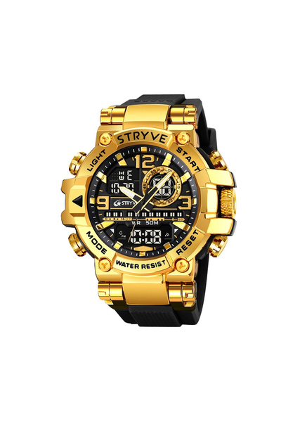 STRYVE Men's Wristwatch Sport Army Digital Military Black Gold