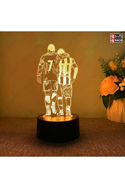 Raco Cristiano Ronaldo & Messi 3D Night LED Light Lamp, Touch-Activated, 7-Color Acrylic