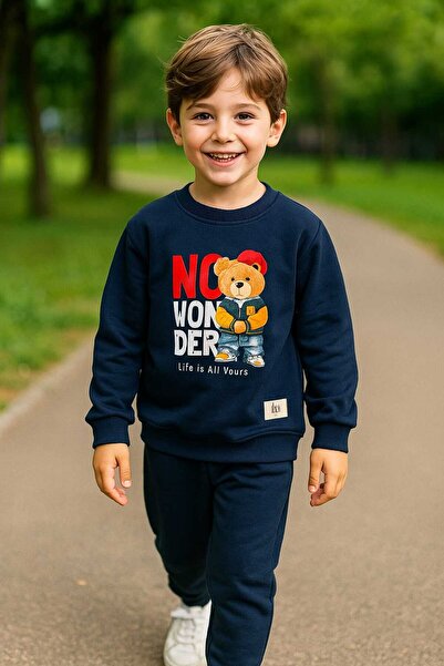 kidsense No Wonder Yaz and Teddy Bear Printed Boy's Set
