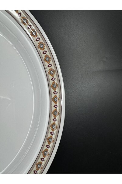 LANDREEN Melamine rice serving plates/dishes with a traditional design, break-resistant, microwave safe, sizes 40/45/50cm