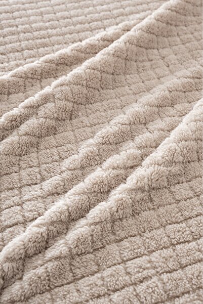 Sevim Единично одеяло Wellsoft - меко, поларно, плюшено одеяло - 160x210 cm - бежово