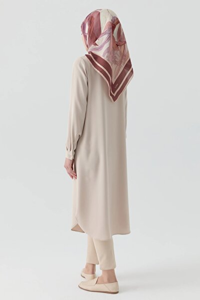 Tuğba Gizli Patlı Basıc Tunik - Bej