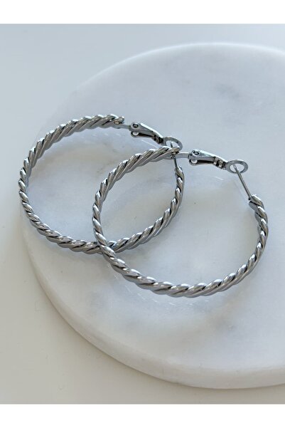 CHARMLUCKY Basic Crimped Hoop Earrings