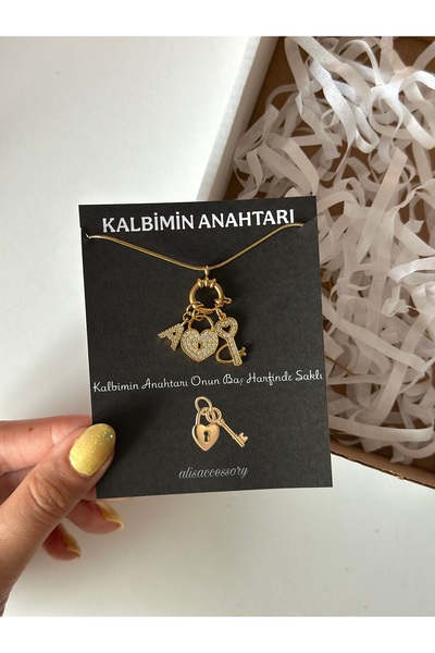 Alis Accessory Kalbimin anahtarı özel kartlı harf kolye