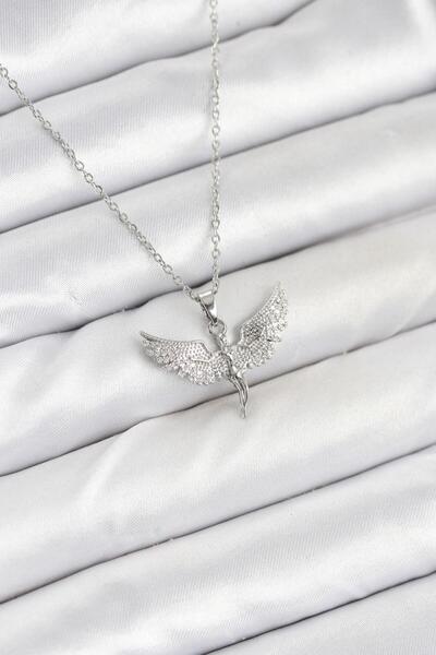 N!da Jewelry Steel Zircon Stone Angel Necklace