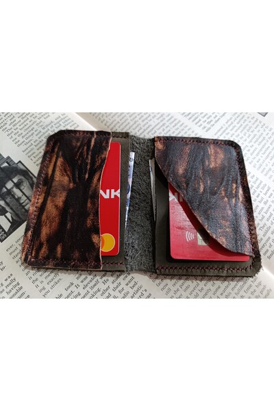 Mahfuz Genuine Leather Top Quality Fully Handmade Minimalist Wallet 15.5X10.5 cm Sda7