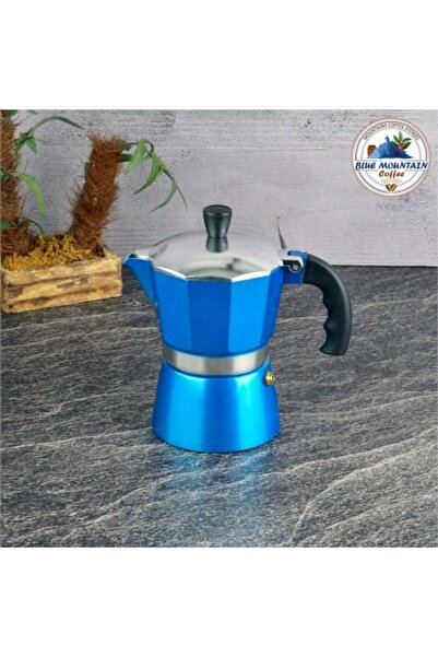 Blue mountain Set of 3 mocha coffee cups - blue