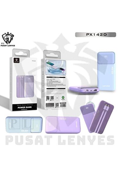Lenyes PX-142D Power Bank 10000mAh Fast Charging 22.5W + PD20W Built-in Cable - Blue