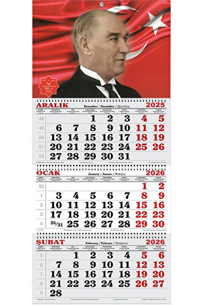 GENC DIJITAL BASKI 2026 Yılı Gemici Takvimi-Atatürk ve Türk Bayrağı