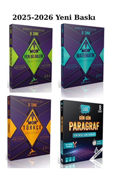 paraf yayınları Paraf 8.Sınıf Mor Türkçe-Matematik-Fen Soru Kütüphanesi-8.Sın...