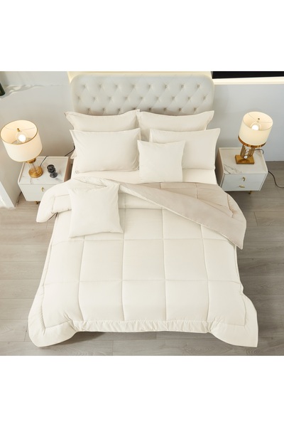 ShinyFlower Winter Comforter Set with Fixed Cotton Filling, Microfiber Fabric, 8 Pieces, Double Size 240x220 cm