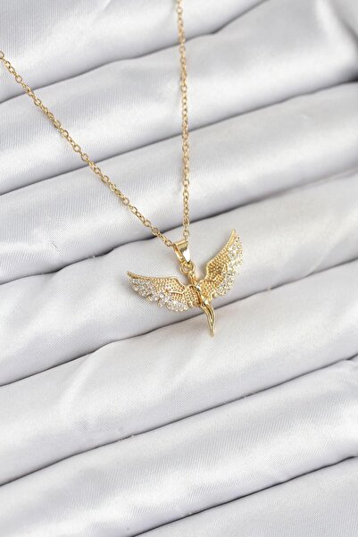 N!da Jewelry Steel Zircon Stone Angel Necklace