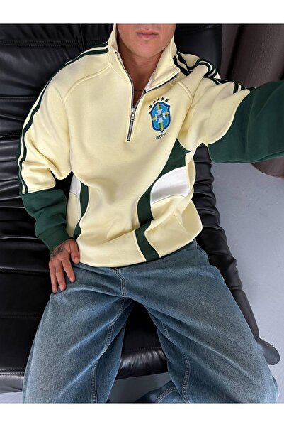 İLKCET MODA Φούτερ Unisex Oversize Premium με κέντημα Βραζιλίας