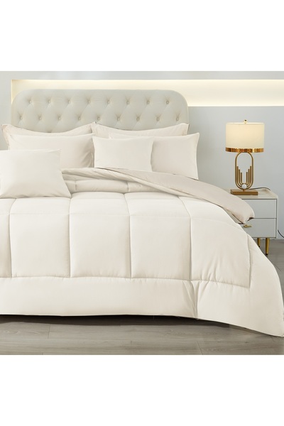 ShinyFlower Winter Comforter Set with Fixed Cotton Filling, Microfiber Fabric, 8 Pieces, Double Size 240x220 cm