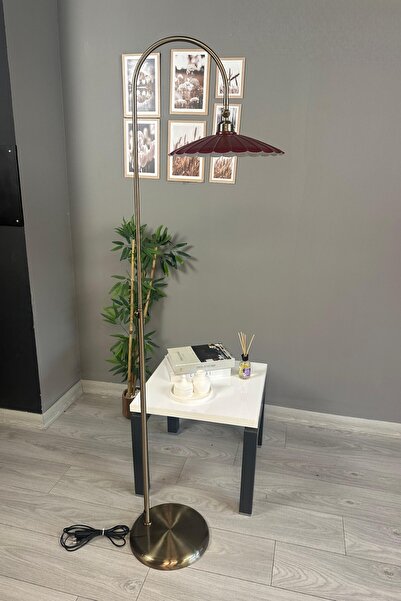 Bamyum Risso Lambader Vişne Çürüğü Yarım Lale Başlık Modern Dekoratif Metal Oturma Odası Çalışma Odası