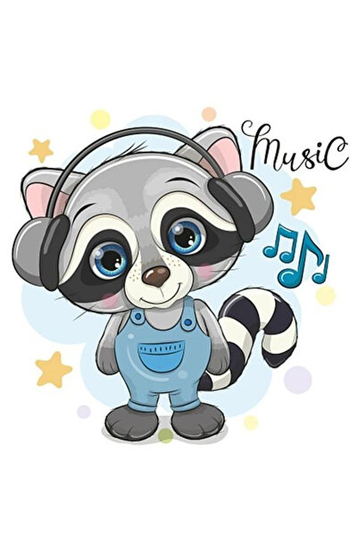 Krista Tablou pe pânză – Maimuță cu căști, pictură 5D cu diamant, ramă din le...