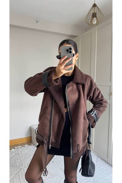 İLKCET MODA Голямо палто от вносен велур с меко покритие