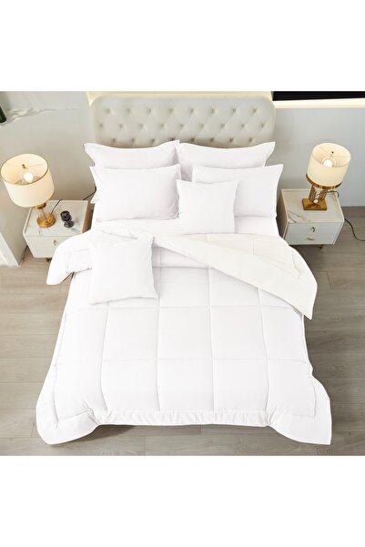ShinyFlower Winter Comforter Set with Fixed Cotton Filling ,Soft Microfiber Fabric, Single Size 220x160 cm