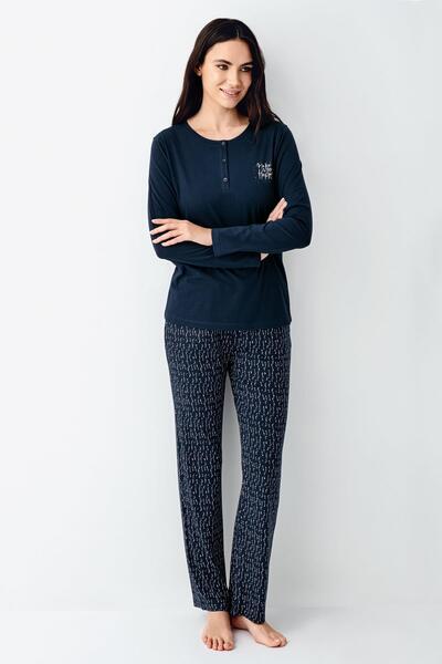 Arnetta Plus Size Make Me Happy Women's Modal Cotton Comfortable Long Sleeve Pajamas Set