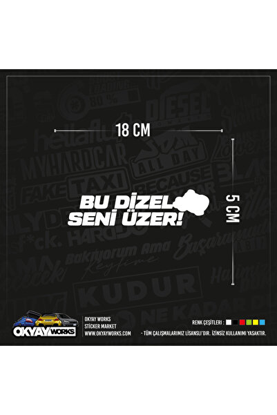 OkyayWorks Bu Dizel Seni Üzer Sticker - Sarı- Araba-Motosiklet Etiket Sticker