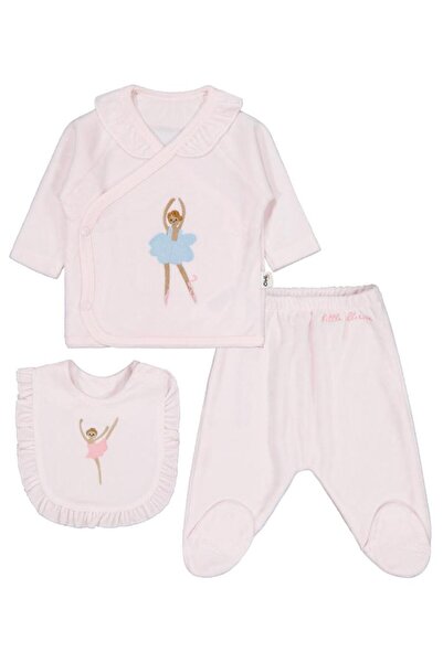 Civil Baby Balerin Nakışlı Zıbın Takımları - Pembe