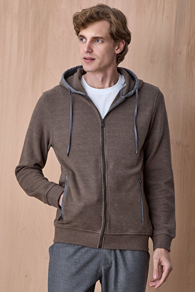 SMILE Athas Dark Beige Cotton Sweatshirt