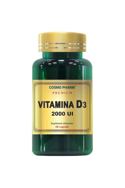 Premium Supliment alimentar Vitamina D3 2000 Ui Cosmo Pharm Premium, 60 capsule