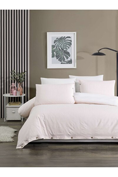 sternen glanz Set de lenjerie de pat dublu din lemn cu model în dungi Milan, ...