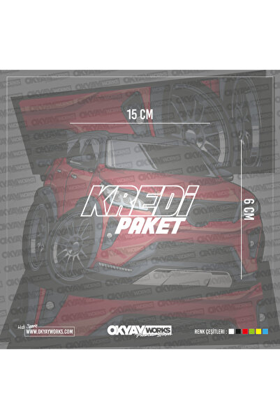 Kredi Paket Sticker - Kırmızı- Araba-Motosiklet Etiket Sticker