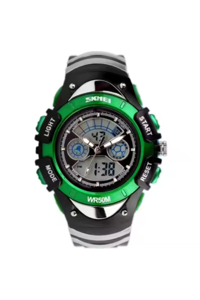 Skmei Ceas pentru copii Digital Sport Cronometru Alarmă Casual Modă Argintiu Verde