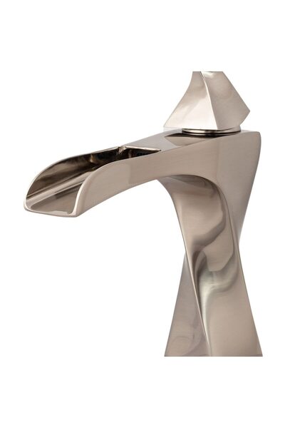Trendy's Basin mixer, waterfall type, satin stainless steel, TRENDY S