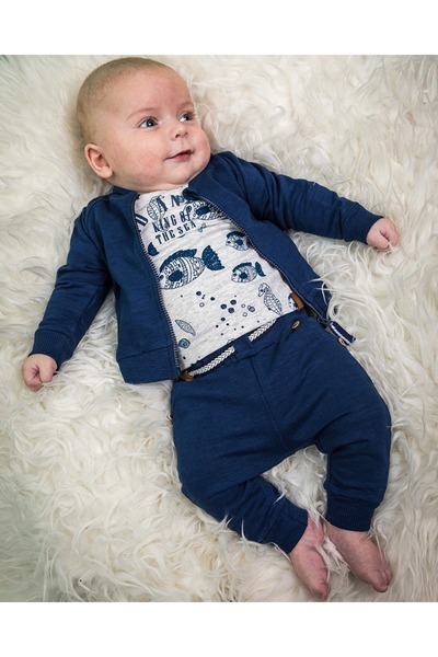 Dirkje Pantaloni baieti cu manseta si buzunare