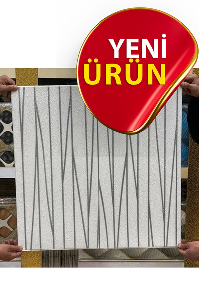 Bien Home 70x70cm 0,50M² Gümüş Beyaz Çizgiler Kendinden Yapışkanlı Estetik 3d...