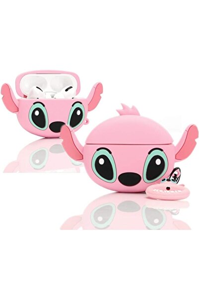 Blackmark AirPods Pro 3. Nesil Uyumlu Sevimli Pembe Stitch Figürlü Darbe Önle...
