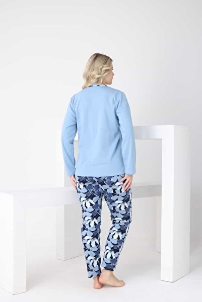 PİJAMANGEL Çiçek Desenli Üç Düğmeli