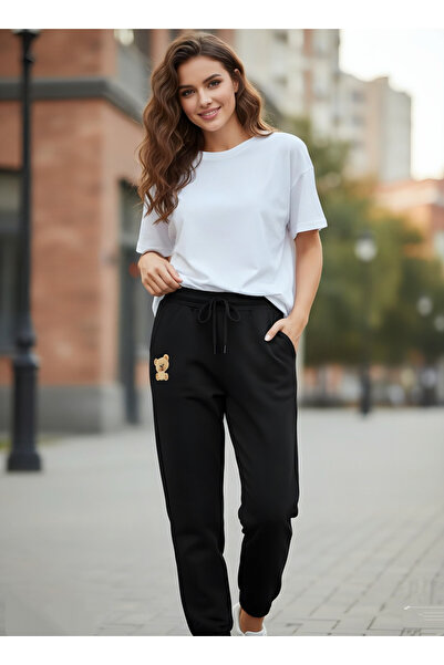 WOMKA بنطال رياضي نسائي من نوع تيدي مطبوع ذو خيطين