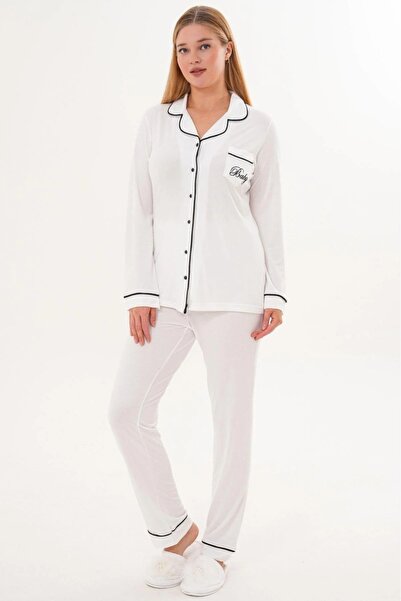 Lohusa Homewear Women's Ecru Special Design Full Length Long Sleeve Maternity...