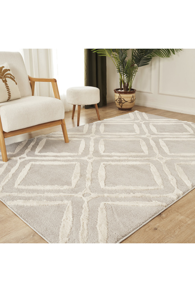 Kaşmir Halı 7/24 Plushy Doha Gri 80x300 cm