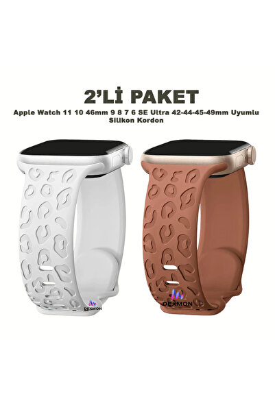 Dexmon Apple Watch 11 10 46mm 9 8 7 6 SE Ultra Uyumlu 42-44-45-49mm Leopar De...