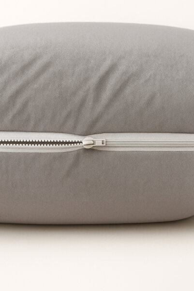 Bonny Home Vevra Striped Gray Solid Color 2-Piece Pillowcase Cotton Fabric Zippered