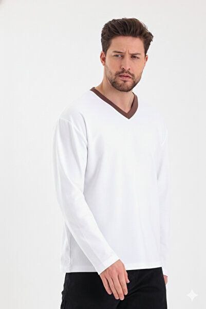 rammers V Yaka Uzun Kollu Rahat Kalıp Tişört